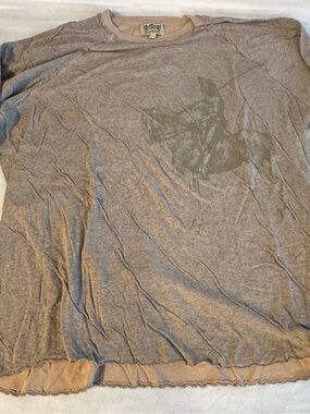 Juicy Couture Horse Rider Graphic Shirt XXL Gray Y2K Long Sleeve